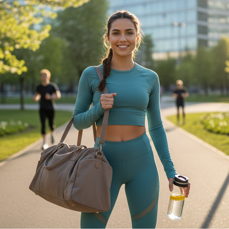 Bannière fitness femme parc