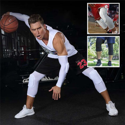 joueur-de-basket-portant-genouillère-avec-ballon-à-la-main