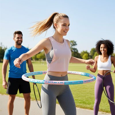 Hula hoop entraînement utilisé lors d une séance sportive en groupe favorisant le fitness la coordination et le dynamisme