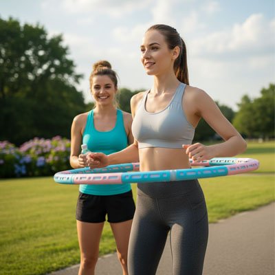 Hula hoop sport pratiqué par des femmes lors d un entraînement en groupe parfait pour le cardio et le renforcement musculaire