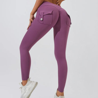 femme porte legging violet