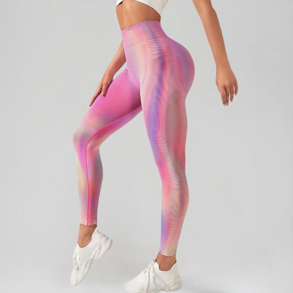 femme porte legging rose
