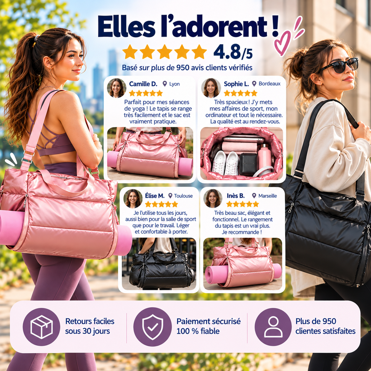 avis clients sur sac yoga doudoune