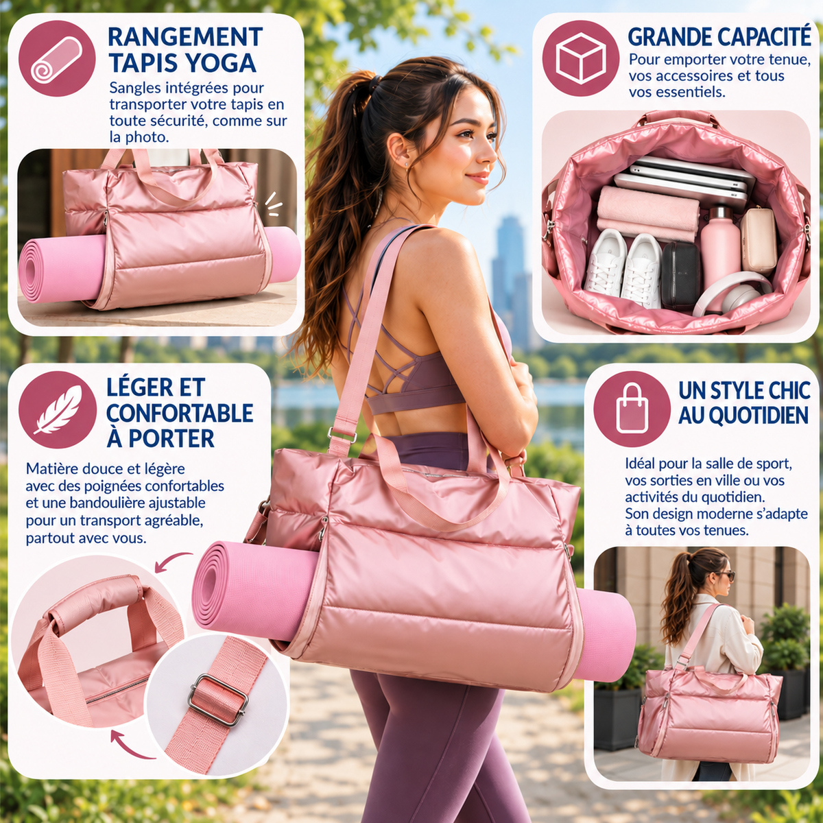 4 bénéfices du sac yoga doudoune