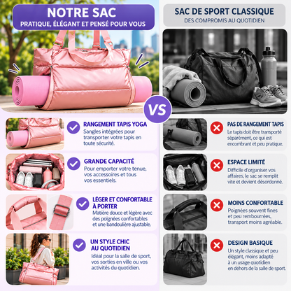 comparaison entre sac yoga rose doudoune et sac basique
